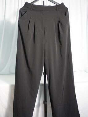 H&M Wide Leg Dress Pants Women’s Black High Waist Tailored Trousers